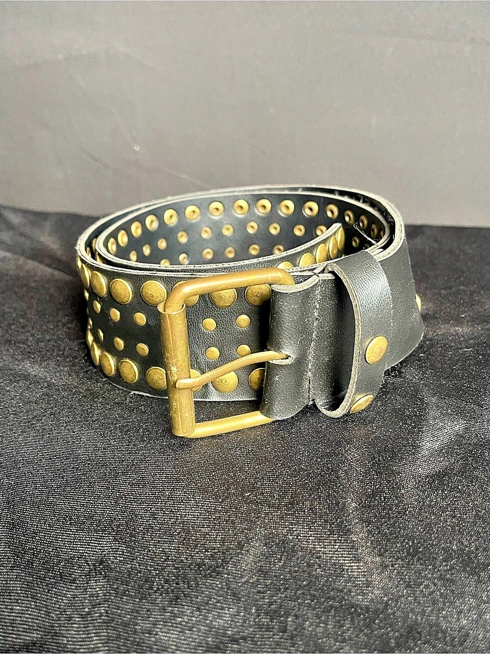 Studded Leather Belt in Black